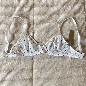 JCrew White Floral Bralette